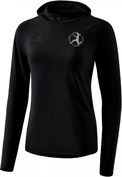 erima Longsleeve mit Kapuze Damen inkl. Wappen *BlackEdition* (Initialen optional)